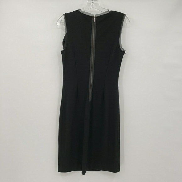 BR Banana Republic Black Large 3D Flower 100% Wool Dress - Picture 4 of 9